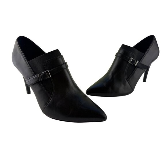 Nine West Black Y2K Jaceyo Stiletto Pumps Booties Size 7.5 M Career Office - Picture 2 of 12